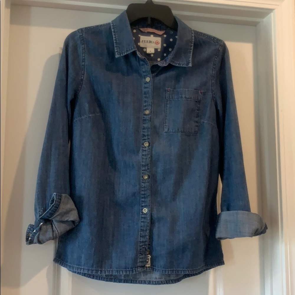 FEED USA + Target Chambray Button Down